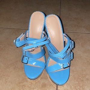 Baby blue wedges
